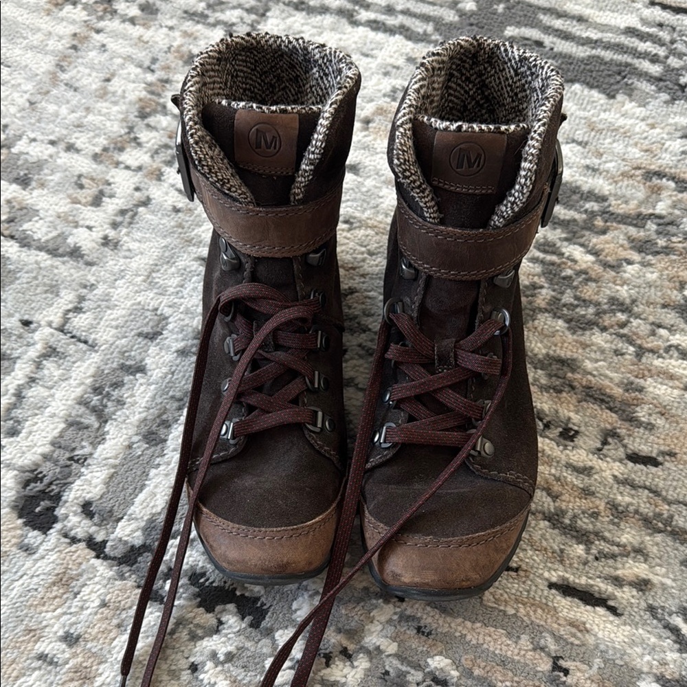 Brown Lace-Up Merrell Boots